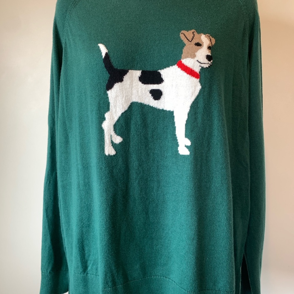 St. John's Bay Green Sweater with Dog Design